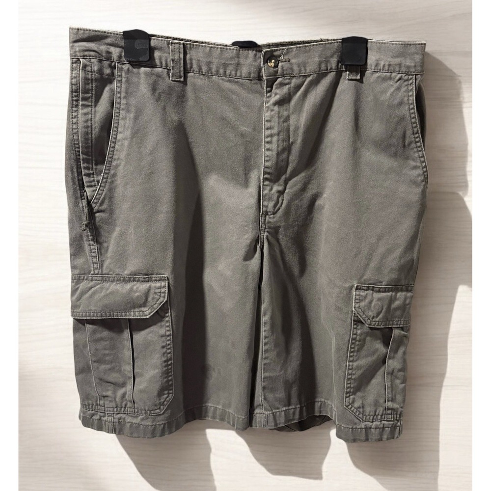 Wrangler Mens Pro Gear Cargo Utility Grey Shorts Sz 38  100% Cotton Baggy Skater